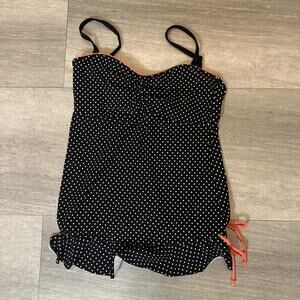 24th & Ocean Tankini Swim Top Only Swimsuit Women's Size Large Black & White